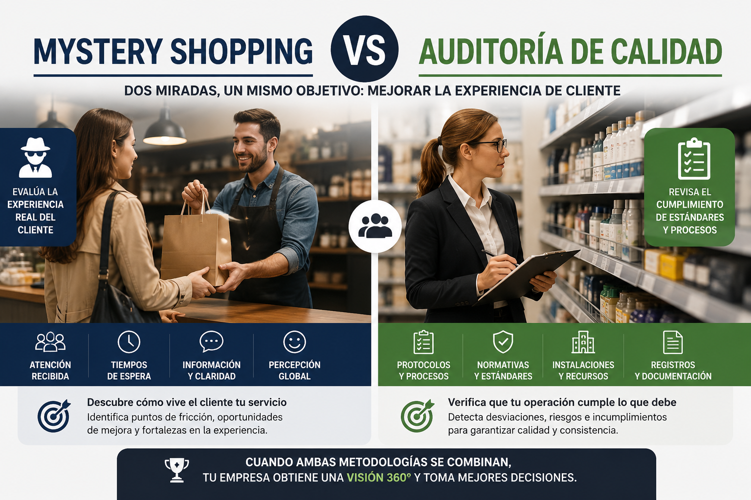 Mystery Shopping vs auditoría de calidad: diferencias y cuándo utilizar cada metodología