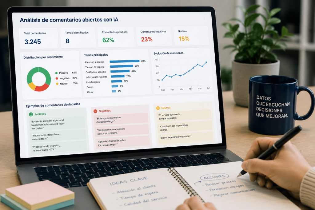 Análisis de comentarios abiertos con IA Análisis de comentarios abiertos con inteligencia artificial en estudios de mercado
